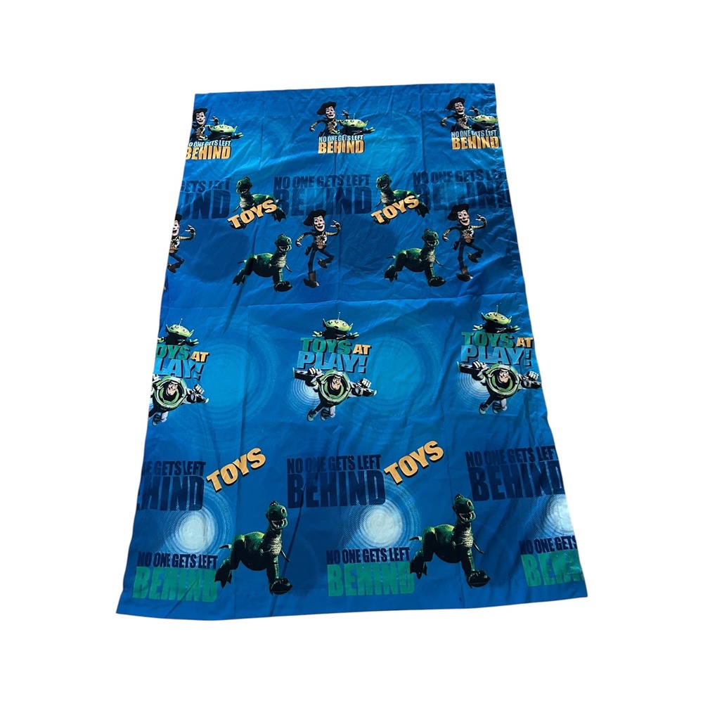 VTG Disney Pixar Toy Story 3 Blue 1 Window Curtain Panel Buzz Woody Rex Aliens